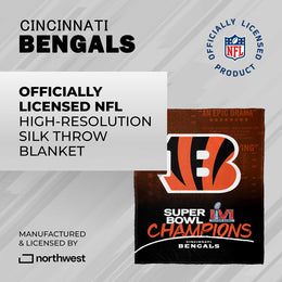 Cincinnati Bengals NFL 50 X 60 Silk Touch High Definition Championship Throw Blanket - Black
