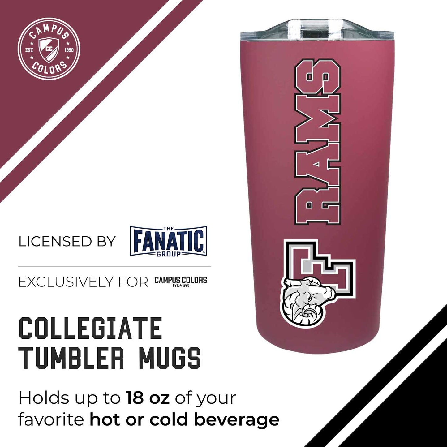 Fordham Rams NCAA Stainless Steel Tumbler perfect for Gameday - Maroon