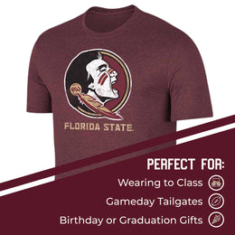 Florida State Seminoles Adult MVP Heathered Cotton Blend T-Shirt - Maroon