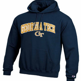 Georgia Tech Yellowjackets Champion Adult Tackle Twill Hooded Sweatshirt - Navy