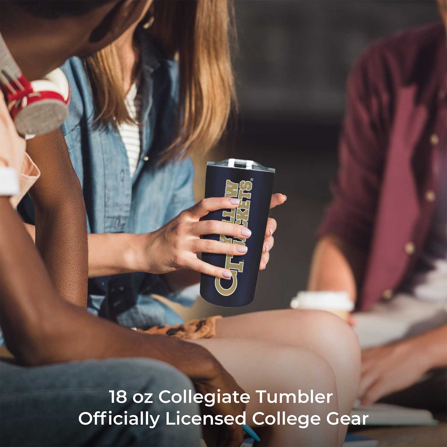 Georgia Tech Yellowjackets NCAA Stainless Steel Tumbler perfect for Gameday - Navy