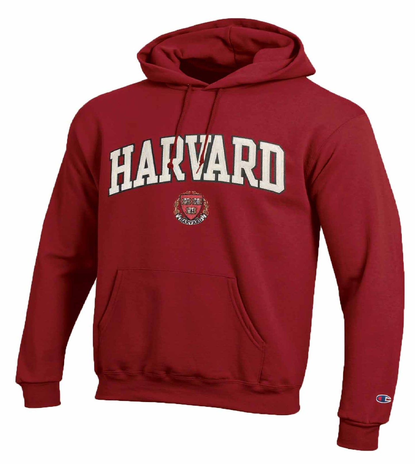 Harvard Crimson Champion Adult Tackle Twill Hooded Sweatshirt - Maroon