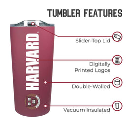 Harvard Crimson NCAA Stainless Steel Tumbler perfect for Gameday - Crimson