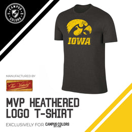 Iowa Hawkeyes Adult MVP Heathered Cotton Blend T-Shirt - Black