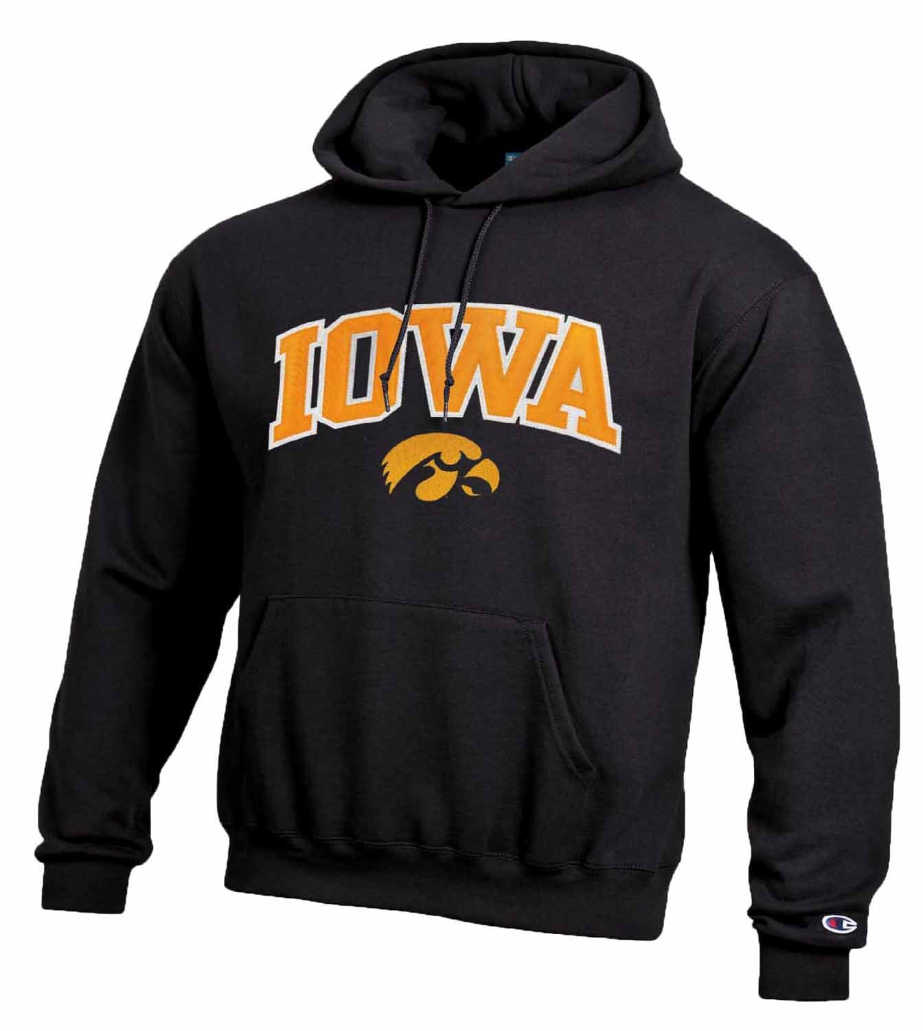 Iowa Hawkeyes Champion Adult Tackle Twill Hooded Sweatshirt - Black