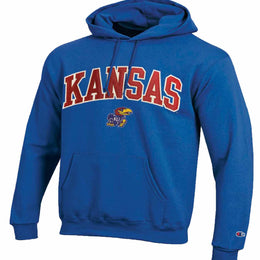 Kansas Jayhawks Champion Adult Tackle Twill Hooded Sweatshirt - Royal
