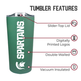 Michigan State Spartans NCAA Stainless Steel Tumbler perfect for Gameday - Green
