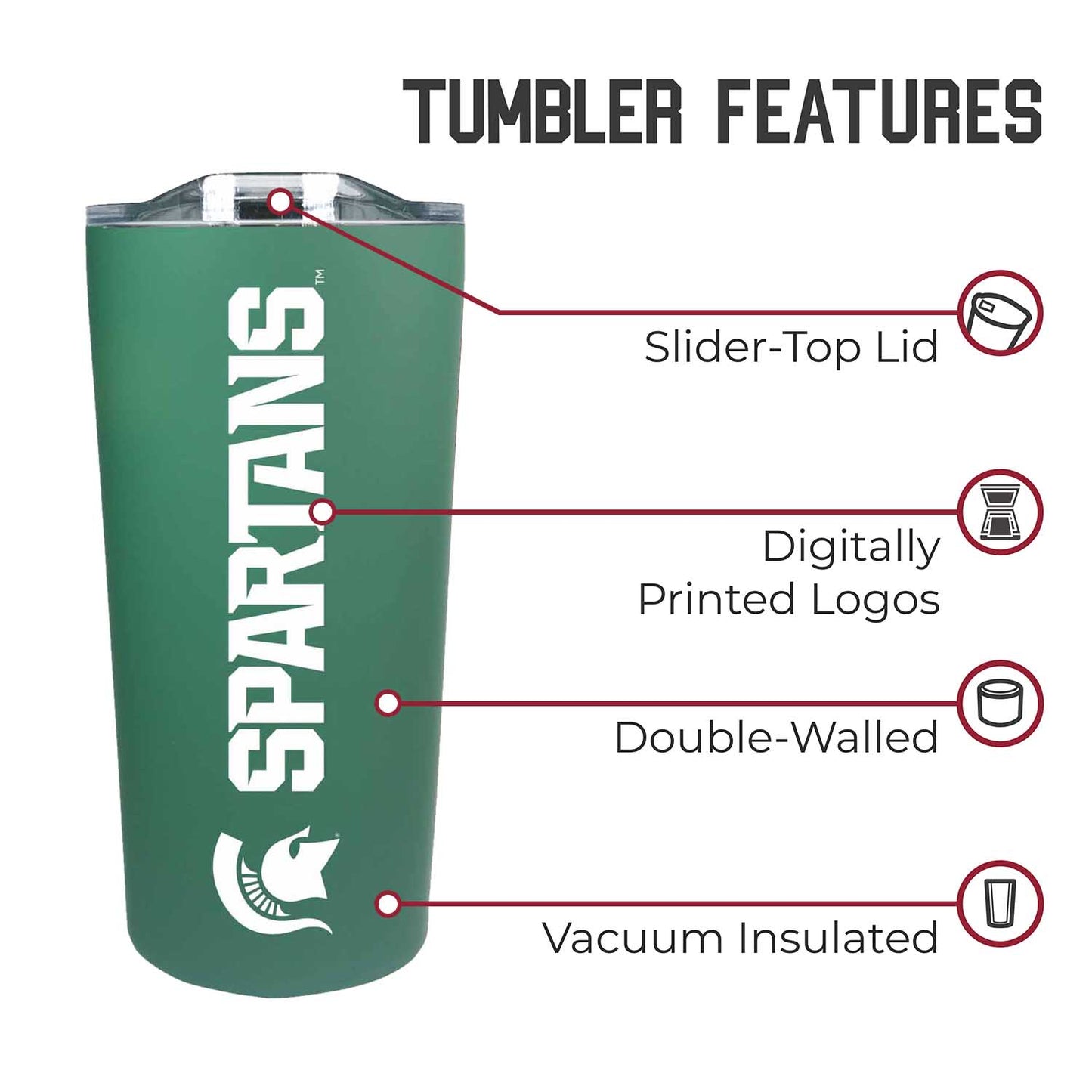 Michigan State Spartans NCAA Stainless Steel Tumbler perfect for Gameday - Green