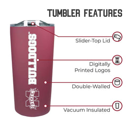 Mississippi State Bulldogs NCAA Stainless Steel Tumbler perfect for Gameday - Maroon