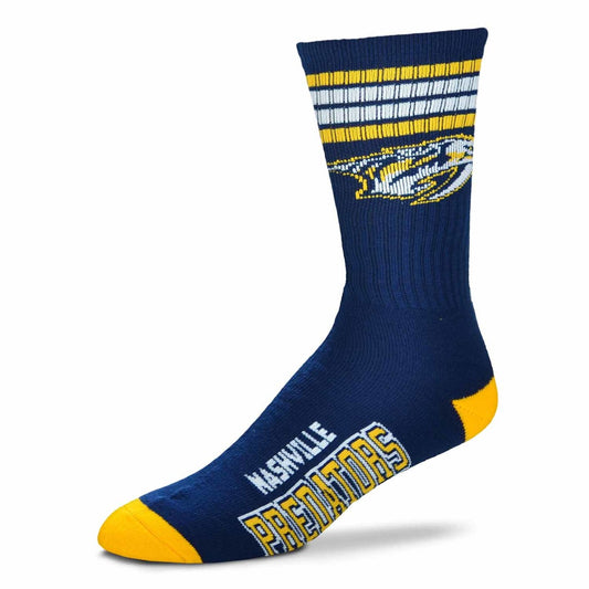 Nashville Predators Adult Four Stripe Deuce Socks - Team Color