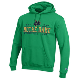 Notre Dame Fighting Irish  Adult Powerblend Hooded Sweatshirt - Green