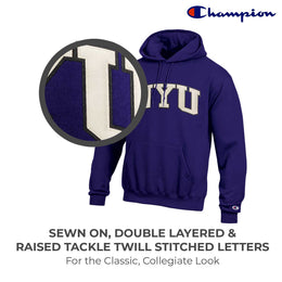 NYU Violets Champion Adult Tackle Twill Hooded Sweatshirt - Purple