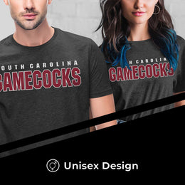 South Carolina Gamecocks Campus Colors NCAA Adult Cotton Blend Charcoal Tagless T-Shirt - Charcoal