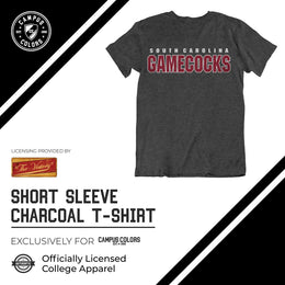 South Carolina Gamecocks Campus Colors NCAA Adult Cotton Blend Charcoal Tagless T-Shirt - Charcoal