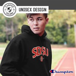 San Diego State Aztecs Champion Adult Tackle Twill Hooded Sweatshirt - Black