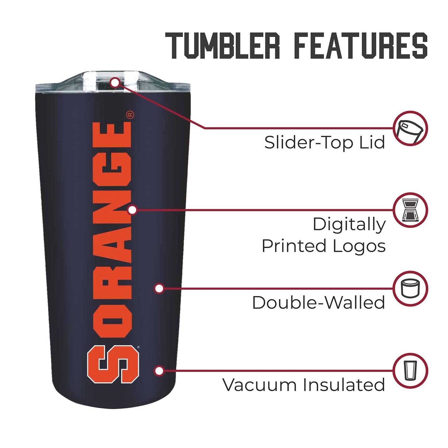 Syracuse Orange NCAA Stainless Steel Tumbler perfect for Gameday - Navy