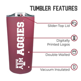 Texas A&M Aggies NCAA Stainless Steel Tumbler perfect for Gameday - Maroon