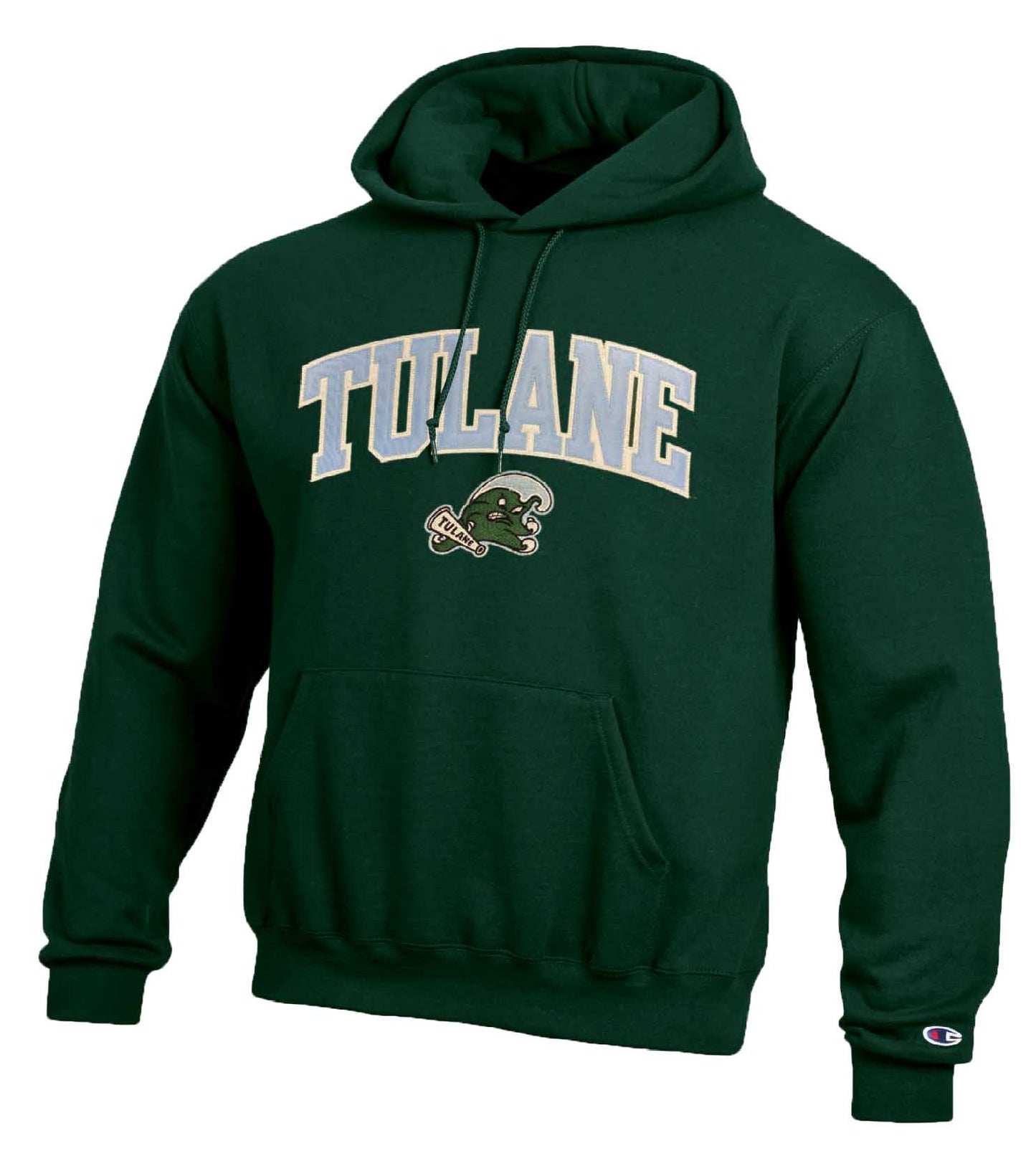 Tulane Green Wave Champion Adult Tackle Twill Hooded Sweatshirt - Green