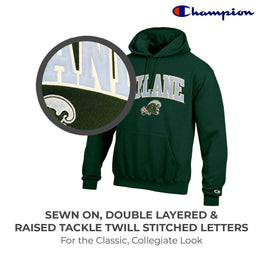Tulane Green Wave Champion Adult Tackle Twill Hooded Sweatshirt - Green