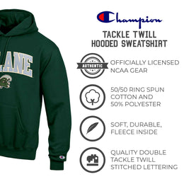 Tulane Green Wave Champion Adult Tackle Twill Hooded Sweatshirt - Green