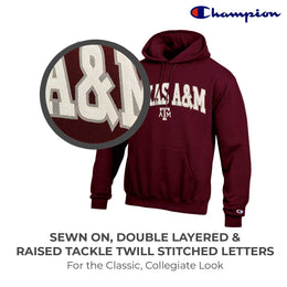 Texas A&M Aggies Champion Adult Tackle Twill Hooded Sweatshirt - Maroon