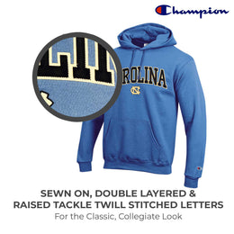 North Carolina Tar Heels Champion Adult Tackle Twill Hooded Sweatshirt - Light Blue
