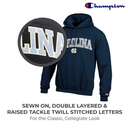 North Carolina Tar Heels Champion Adult Tackle Twill Hooded Sweatshirt - Navy