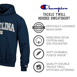 North Carolina Tar Heels Champion Adult Tackle Twill Hooded Sweatshirt - Navy