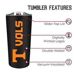 Tennessee Volunteers NCAA Stainless Steel Tumbler perfect for Gameday - Black