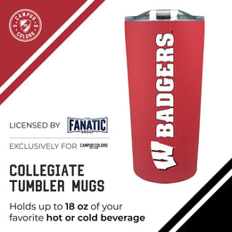 Wisconsin Badgers NCAA Stainless Steel Tumbler perfect for Gameday - Red