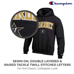 Vanderbilt Commodores Champion Adult Tackle Twill Hooded Sweatshirt - Black