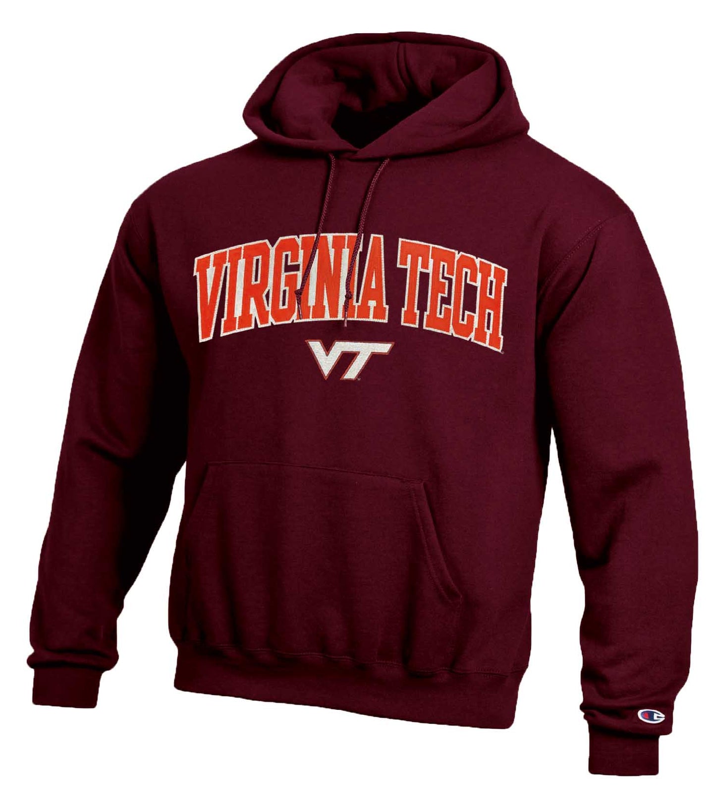Virginia Tech Hokies Champion Adult Tackle Twill Hooded Sweatshirt - Maroon