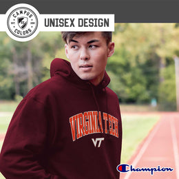 Virginia Tech Hokies Champion Adult Tackle Twill Hooded Sweatshirt - Maroon