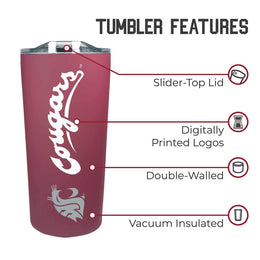 Washington State Cougars NCAA Stainless Steel Tumbler perfect for Gameday - Maroon