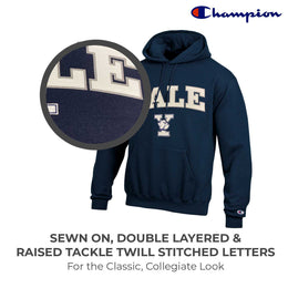 Yale Bulldogs Champion Adult Tackle Twill Hooded Sweatshirt - Navy