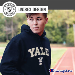 Yale Bulldogs Champion Adult Tackle Twill Hooded Sweatshirt - Navy